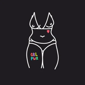 Body positive doodle icon, vector color illustration Stock Illustration