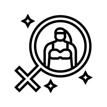 Body positivity line icon vector illustration 库存插图