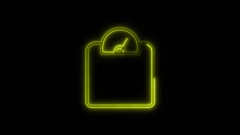 Body Scale Outline Icon in HD Video Neon Animation  Health and Measurement 库存影片 304375093