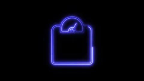 Body Scale Outline Icon in HD Video Neon Animation  Health and Measurement Stock-Footage 304375096