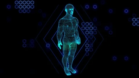 Body Scan 1 Looping Animation Stock Footage 73608566