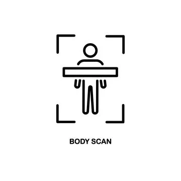 Body scan icon. Thin line body scan icon from ai and future technology Stock Illustration