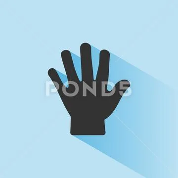 Body senses tact. Hand icon with shade on blue background ~ Clip Art ...