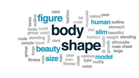 Body shape animated word cloud, text des... | Stock Video | Pond5