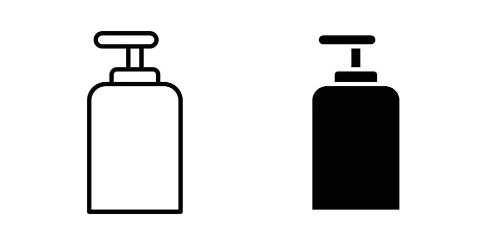 Body Soap icon solid, line, and editable vector set. Stock Illustration