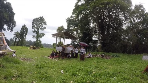 The body started to cremation Ngaben Bali Indonesia Stock Footage 119800558