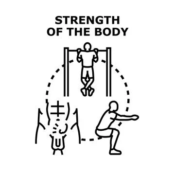 Body strength training workout exercises concept Stock Illustration