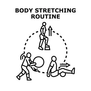 Body stretching routine exercise workout concept Stock Illustration