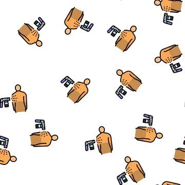 Body tan paint vector seamless pattern Stock Illustration