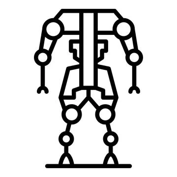 Body tech icon outline vector. Exoskeleton suit Stock Illustration