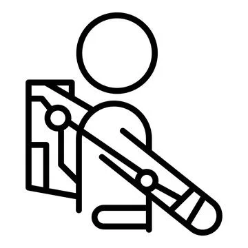 Body tech icon outline vector. Exoskeleton suit Illustrazione stock