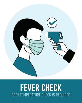 Body temperature checking poster Vector illustration Stock Illustration