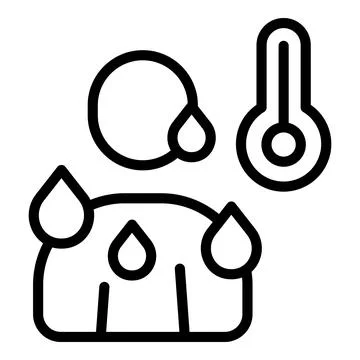Body temperature icon outline vector. Check coronavirus Stock Illustration