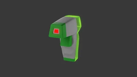 Body temperature measurement tool scan 3D render video Stock Footage 140380276