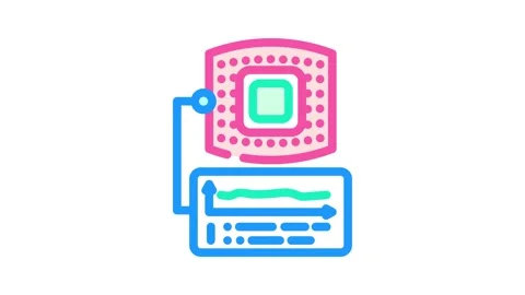 Body temperature patch wearable color icon animation Stock Footage 327259715
