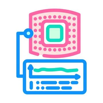 Body temperature patch wearable color icon vector illustration Stock Illustration