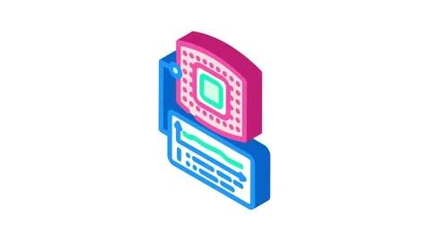 Body temperature patch wearable isometric icon animation Stock Footage 327280626