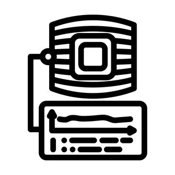 Body temperature patch wearable line icon vector illustration Illustrazione stock