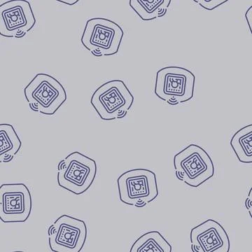 Body temperature patch wearable line seamless pattern Illustrazione stock