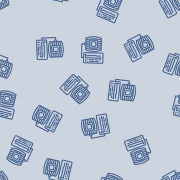 Body temperature patch wearable line vector seamless pattern Illustrazione stock