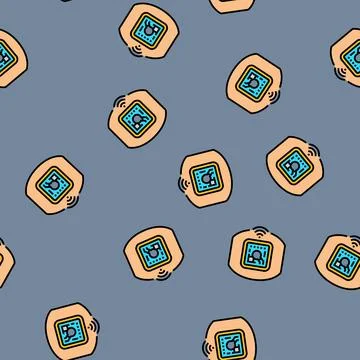 Body temperature patch wearable vector seamless pattern Illustrazione stock