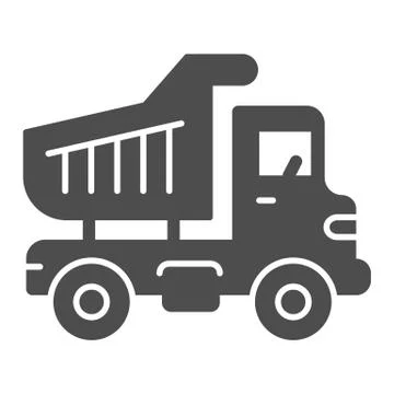 Body truck solid icon, heavy equipment concept, dump truck sign on white Stock Illustration