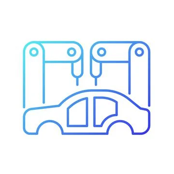 Body-in-white manufacturing gradient linear vector icon Stock Illustration
