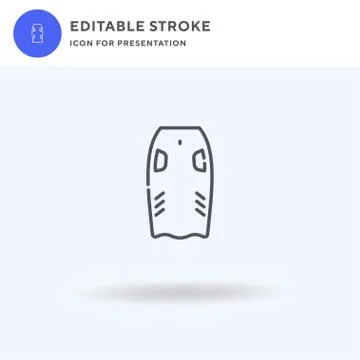 Bodyboard icon vector, filled flat sign, solid pictogram isolated on white, logo Stock Illustration