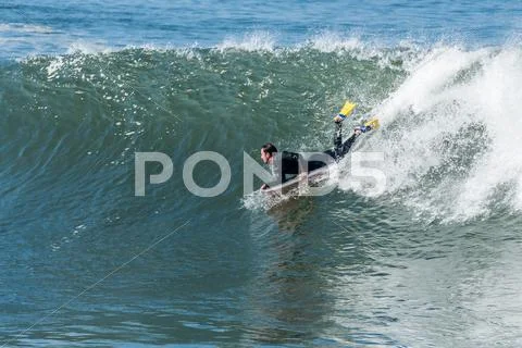 Bodyboarder In Action