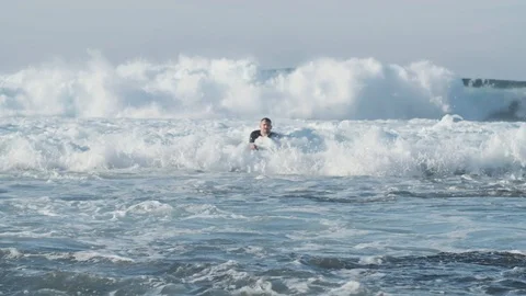 Bodyboarder Landing Stock Footage 102252901