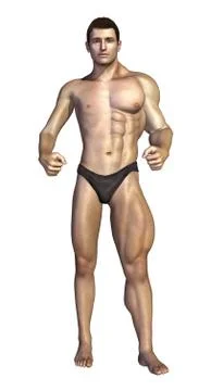 Bodybuilder Before and After Stock Illustration