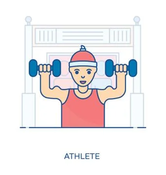 Bodybuilder Athlete Avatar Stock Illustration