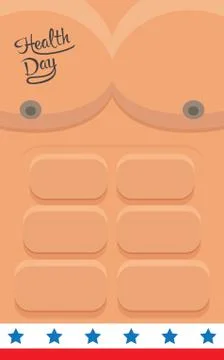 Bodybuilder athletic torso Stock Illustration