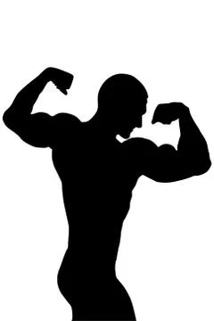 Bodybuilder back double biceps Stockillustratie