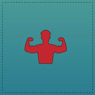 Bodybuilder computer symbol Stock Illustration