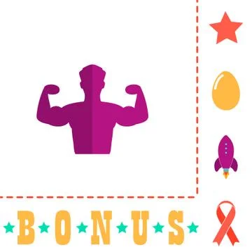 Bodybuilder computer symbol Ilustración de archivo