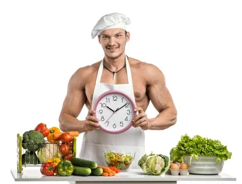Bodybuilder cook Stock Photos