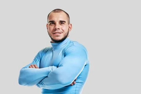 Bodybuilder crossing hands Stock Photos