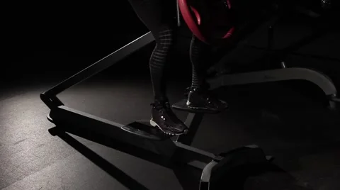 Bodybuilder does a heavy weight exercise on an exercise machine Stock Footage 62758815