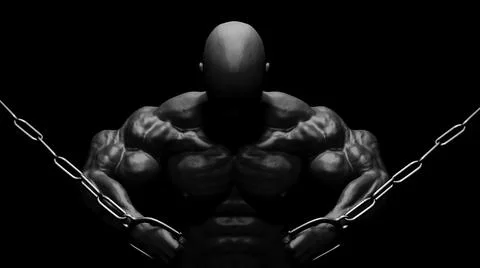 Bodybuilder doing chest exercise Stock Illustration