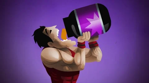 Bodybuilder eating whey protein directly from a container Stock Footage 342363843