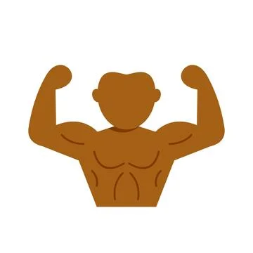Bodybuilder flexing biceps showing strength and fitness Stockillustratie