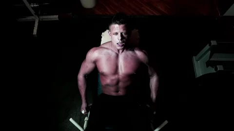 Bodybuilder in a gym Stock Footage 46129699