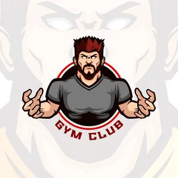 Bodybuilder Gym Mascot イラスト素材