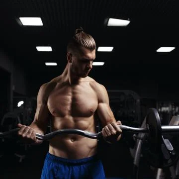 Bodybuilder in the gym Stock Photos