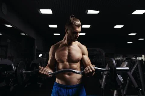 Bodybuilder in the gym Stock Photos