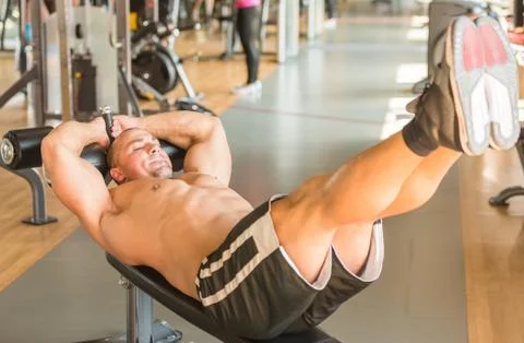 Bodybuilder at gym Stock Photos