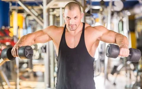 Bodybuilder at gym Stock Photos