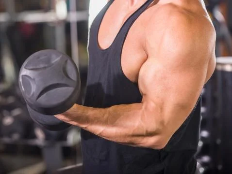 Bodybuilder at gym Stock Photos
