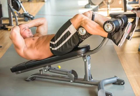 Bodybuilder at gym Stock Photos